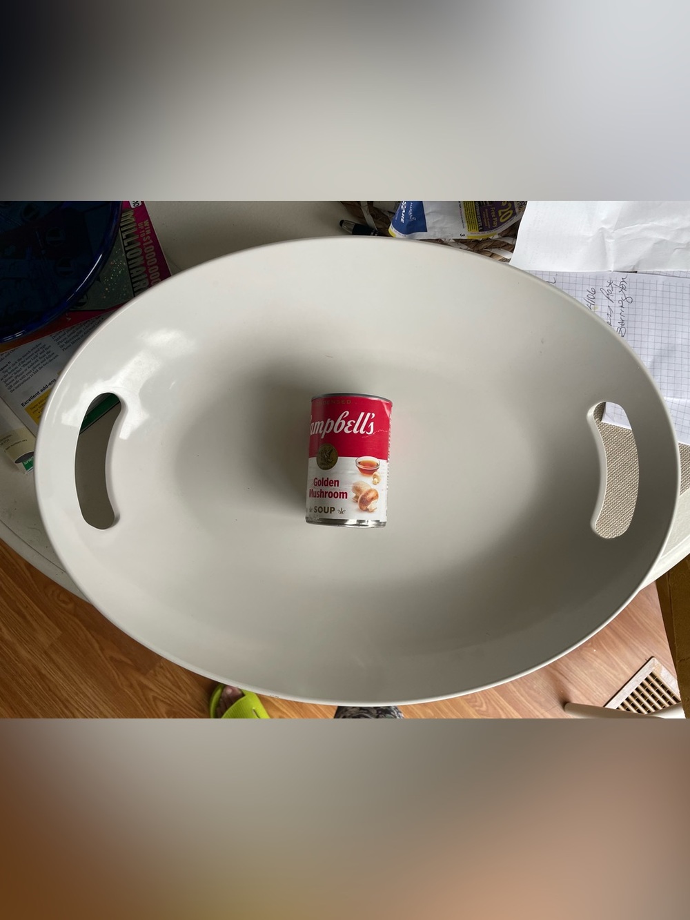 Serving Platter Melamine Very Big Lightweight  Cut Out Handle